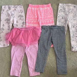 Lot of 5 toddler girl pants 18-24 months & 2T
